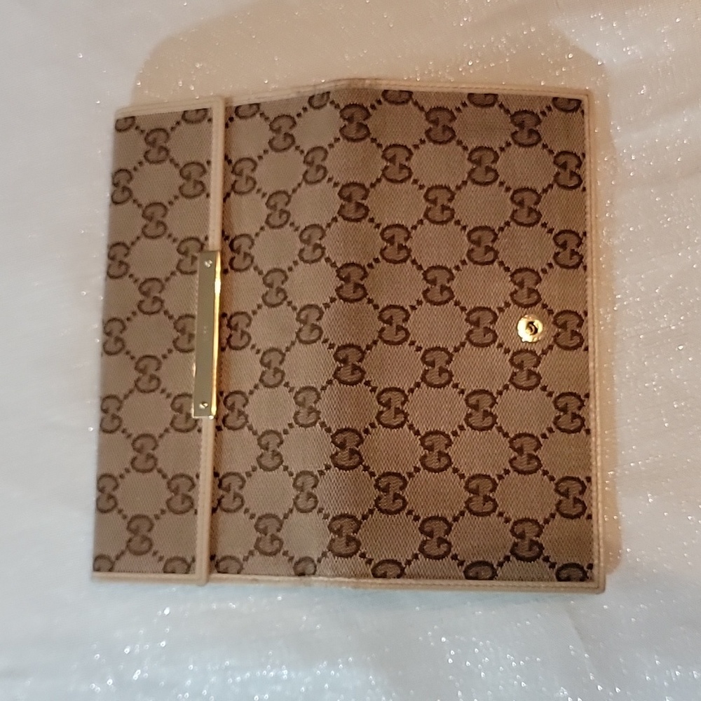 Gucci GG Monogram Logo Canvas Leather Long Wallet Authentic - Picture 11 of 16
